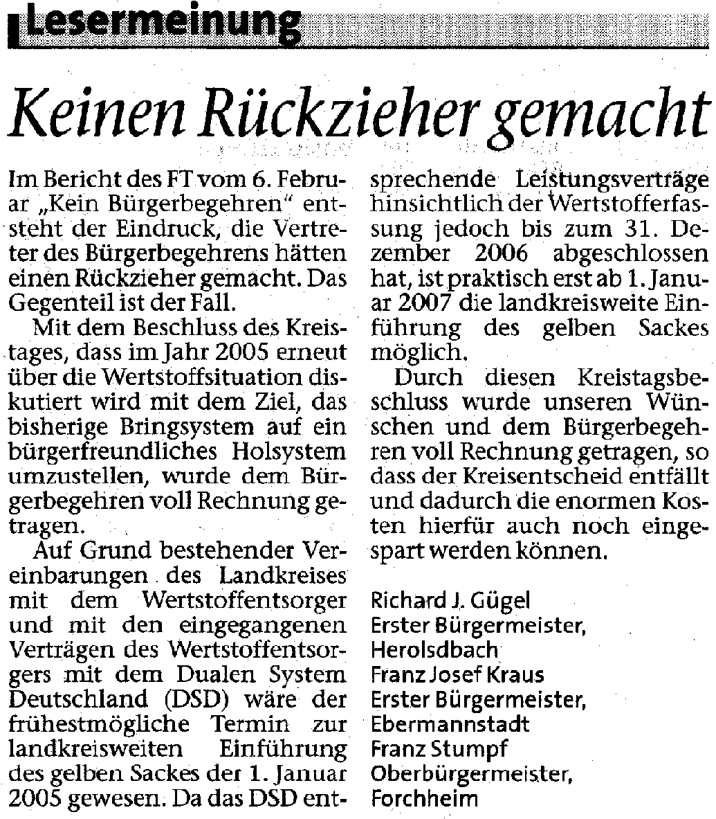 Leserbrief im FT vom 08.02.2003