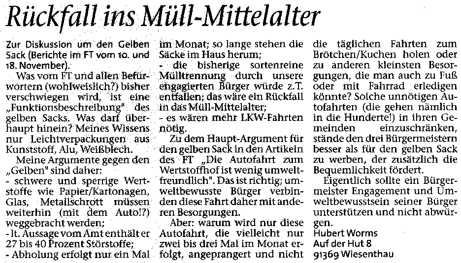 Leserbrief 2 im FT vom 21.11.2005